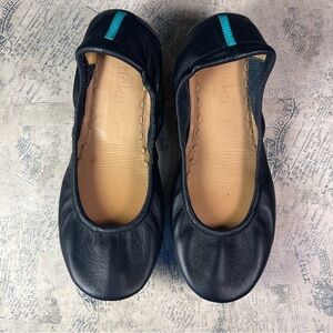 Tieks Matte Black Leather Ballet Flats Foldable Italian Leather Comfort Shoes